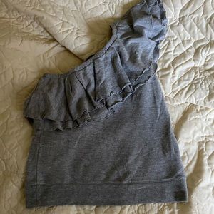 Chelsea 28, Ruffled Fleece, Single-Shoulder Top